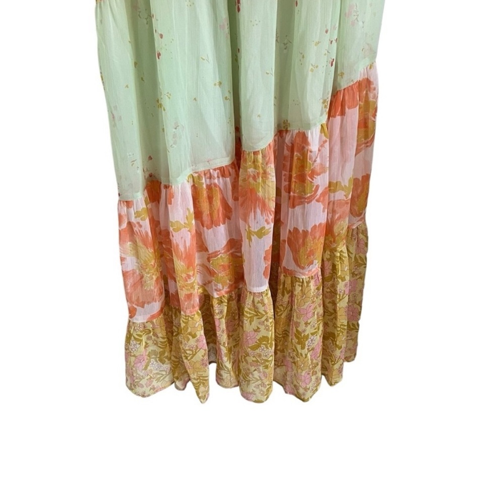 Free people luna grace patchwork maxi dress in mango combo - Picture 5 of 7